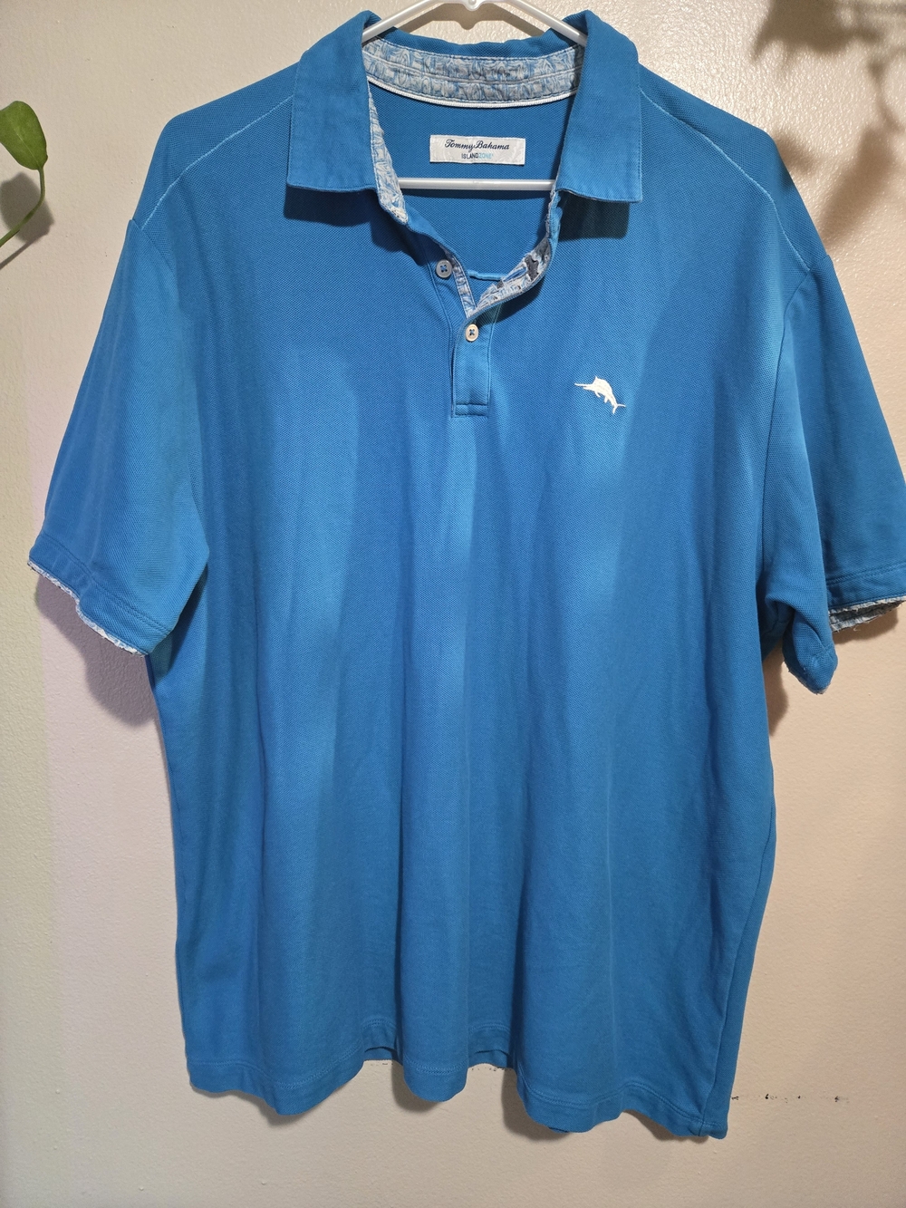 Tommy Bahama Men's Blue Polo Shirt with Marlin Logo